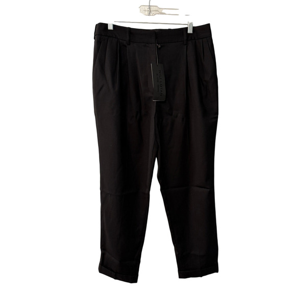 NWT! Nili Lotan 10 Slouchy $575 Virgin Wool Montana Dress Pants Pleated Black - Picture 3 of 13